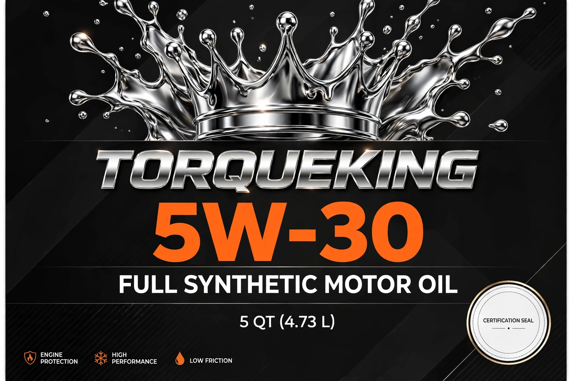TorqueKing 5W-30 label design